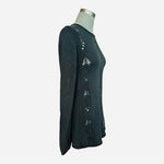 YOUNG FABULOUS & BROKEN Women's Dark Grey Cut-Out Knit Sweater Size S Cotton VG