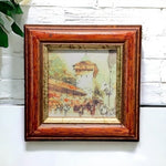 Krakow Poland Watercolor Wood Frame Postcard Reproduction Souvenir Multicolored