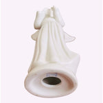 Vintage Dresden White Angel Musician Bisque Porcelain Statue 5.75 Germany Signed