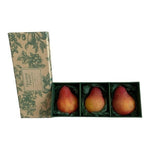 White Barn Holiday Fruits Sugared Pear Candles Set of 3 Fall Decor 5.5" NIB