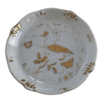 Vintage Ardalt Japan Peacock Butterfly Nut Dishes Coasters Set 3 Gold Ceramic VG