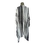Michael Stars Viscose Ruana Scarf Wrap Black White Alligator Print One Size NWT