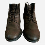 ZARA Black Tag Brown Nubuck Leather Mens Lace-Up Boots Size 7 US
