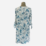 NWT Women’s Dress H&M White Blue Floral Dress Cold Shoulder Knot Sheath Dress