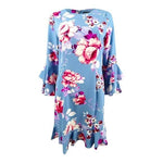 JILL Jill Stuart Floral Bell Sleeve Ruffled Sheath Dress Size L NWT