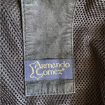Armando Gomez Leather Windbreaker Vest Jacket Dark Blue M Italy 3-Way Style