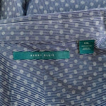 Perry Ellis Men's Blue Geo Print Button Front Shirt XXL Cotton Long Sleeve VG