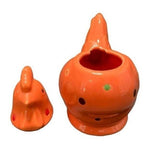 Temptations Orange Polka Dot Chicken Rooster Creamer Sugar Pot Set Ceramic VG
