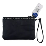 Nautica Women’s Black Nylon Triple Zip Wristlet Clutch Bag Travel NWT
