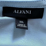 Alfani Women's Light Blue Chiffon Layered Top XXL Sheer 3/4 Sleeve Relaxed VG