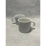 Set 4 Crate & Barrel White Porcelain Espresso Cups 2.5" Contemporary Coffee Mugs