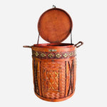 Mid 20th Century Chinese Rattan Wedding Basket Picnic Basket Wicker Vintage Box