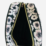 Ellen Tracy Floral Makeup Bag Black White Pink Cosmetic Organizer Travel Case