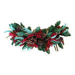 Christmas Garland 30" Pine Red Berries Handmade Natural Look Wreath Very Good