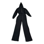 Free People Women's Black Hooded Button Front Jumpsuit XS Adjustable Waist NWT