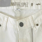 Jennifer Lopez Women's White Cotton Capri Jeans 2L Zip Front Stretch NWT