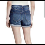 NICOLE MILLER NY Tribeca Mid Rise Denim Shorts Dark Blue Size 6 NWT