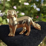 Vintage Cavalier King Spaniel Rhinestone Dog Brooch Pin 1.5"x1.25" Gold Tone VG