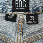 BDG Urban Outfitters Skater Baggy Jeans 28 Blue Distressed Wide Leg 100% Cotton
