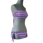 Boho Purple Multicolor Bikini Set 2-Piece Swimsuit Size S/M Cup B Polyester