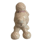 Dog Mate Vintage Beige Ceramic Poodle Puppy Figurine 4” Porcelain Dog Sculpture