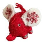 Handmade Wool Elephant Snowflake Christmas Tabletop Decoration 3x4x3 Nepal VG