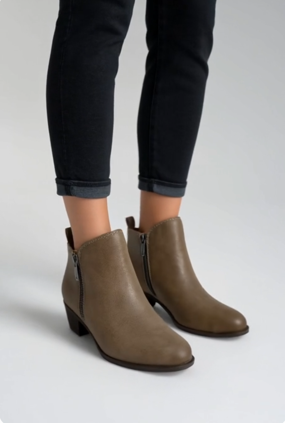 Lucky Brand Women's Basel Leather Ankle Booties 5.5 (EU 36) Tan Toffee NIB