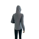 PROLOGUE Womens Hoodie M Grey V Neck Long Sleeve Rayon Blend Side Pockets VG Dis