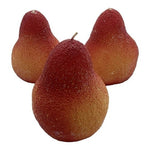 White Barn Holiday Fruits Sugared Pear Candles Set of 3 Fall Decor 5.5" NIB