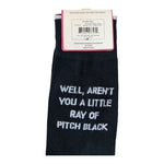 About Face Designs Funatic Funny Socks Women's 5-10 Black Crew Quote NWT