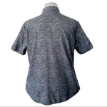 Robert Graham Gray Cotton Short Sleeve Button Front Classic Fit Shirt Size L