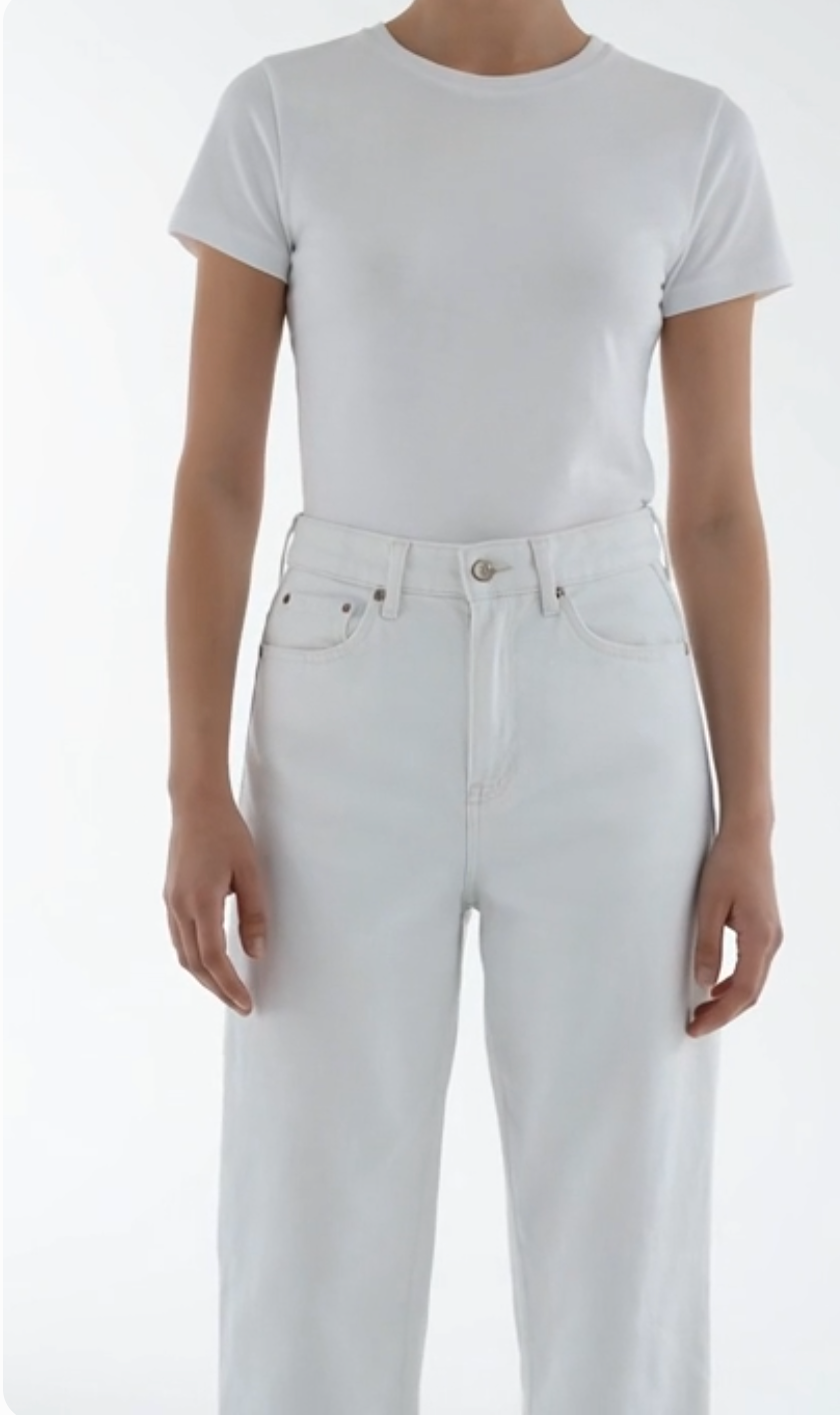 Chico's So Slimming White Cotton Girlfriend Cropped Jeans Sz 6 0.5 33W VG