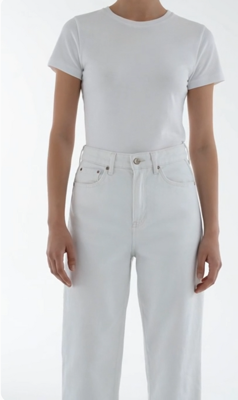 Chico's So Slimming White Cotton Girlfriend Cropped Jeans Sz 6 0.5 33W VG