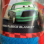 Disney Pixar Cars 2 Plush Throw Blanket Red Blue 49x63 Kids Fleece 100% Poly NWT