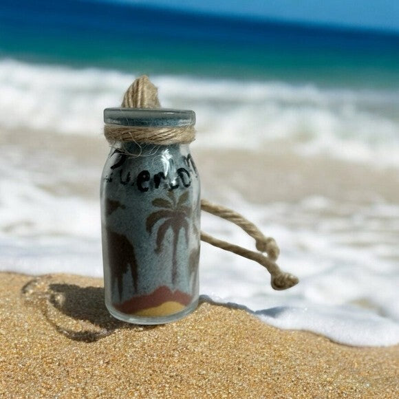 Puerto Rico Sand Art in Bottle Handmade Souvenir Landscape Scene Memorabilia