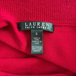 Lauren Ralph Lauren Red Merino Wool Ruched Boat Neck Dress S/M 3/4 Sleeve Lauren