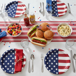 American Flag Patriotic Banquet Paper Plates 10.2in Lot of 2 Packs NIP