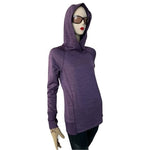 RBX Womens Hoodie Purple Athletic Shawl Neck Sweatshirt Long Sleeve Pockets EXC