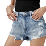 NWT Zara Pacsun Women's High Rise Ripped Denim Shorts Sz 27 Mid Blue Vintage NWT