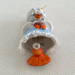Vintage Jasco Caring Critter Mother Duck Duckling Ceramic Bell Ornament 3 Inch