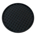 Silicone Coaster Set 7 Piece Black with Holder 4.5" Non-Slip Drink Coasters New