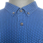 Jack O'Neill Men's Blue Geo Print Button Down Shirt XL Cotton Short Sleeve EXC