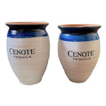 CENOTE TEQUILA Mexico Cantarito Clay Pottery Cups Set of 2 Handmade 5" NWOT
