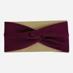 Womens Extra Wide Burgundy Headband Turban Knotted Bandana Boho Hair Accessory