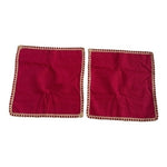 NianEr Burgundy Red Tan Decorative Pillow Covers 18"x18" Set of 2 Textured NIP