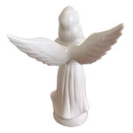 Vintage Dresden White Angel Musician Bisque Porcelain Statue 5.75 Germany Signed