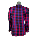 First Editions Plaid Blazer Pink Blue Purple Women’s Button Front Jacket 8P NWT