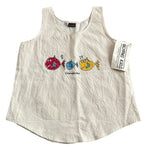Little Blessings Girls Tank Top Size XL Beige Cream Fish Animal Print Cotton NWT