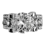 Crystal Rhinestone Ring Silver Round Love Ring Size 7 Hypoallergenic NWOT