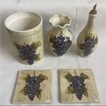 Cabernet Tabletops Unlimited Hand Painted Ceramic Tea Tiles Trivet Set 6x6 Pair